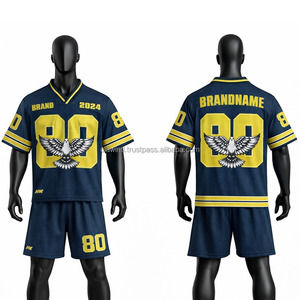 Meilleur fabricant fournisseur de maillots de football américain sur mesure, 100% polyester, haute performance, évacuation de l'humidité - Product Image 2