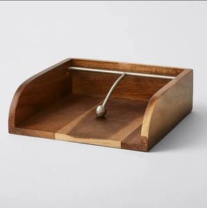 Caja de pañuelos para servilletas de madera marrón Natural, bandeja de vajilla multiusos colgante para restaurantes, estilo americano hecho a mano - Product Image 5