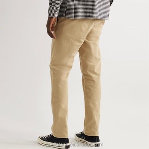Pantalones Chinos de Sarga de Algodón Elástico Ajustados Color Caqui Personalizados al por Mayor para Hombre - Product Image 2