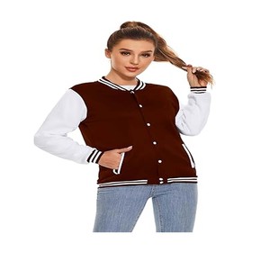 Nueva chaqueta de béisbol universitaria de fábrica al por mayor con diseño de bordado de logotipo personalizado de alta calidad para mujer - Product Image 4
