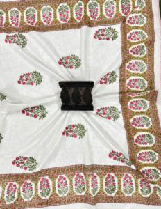 Les nouveautés coton main bloc impression dohar couleur naturelle trois lear feling coton doux taille 60.90 - Product Image 3