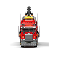 1387PCS Set Blok Bangunan Truk Berat Amerika dengan Crane dan Trailer Lowboy