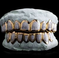 Grillz Hip Hop Élégant en Moissanite VVS et Diamant, Argent Sterling 925, Or Jaune 14K, 8 x 8, Bijoux de Piercing Dentaire de Qualité Supérieure