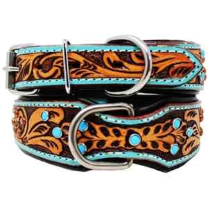 ปลอกคอสุนัขทำจากหนังแกะสลักด้วยมือมีแผ่นรองนุ่มทันสมัยสวมใส่สบาย - Product Image 2