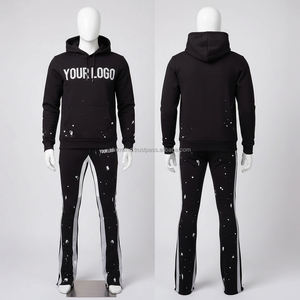 Ensembles de survêtements de jogging pour hommes personnalisés en gros, respirants, à capuche, effet délavé, 100 % coton, anti-transpiration et séchage rapide pour l'automne - Product Image 2