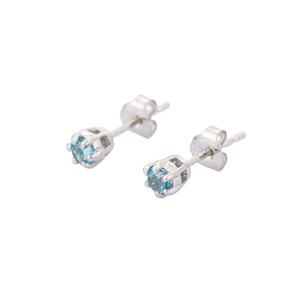 Esta hermosa colección Pida hecha a mano 100% Topacio azul natural Stud Pendiente 14K Oro blanco sólido Joyería Única de moda - Product Image 4