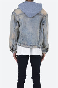 แจ็กเก็ตยีนส์เฟอร์สำหรับผู้ชายกางเกงยีนส์ทรงครอปขนาดใหญ่ออกแบบได้ตามต้องการ - Product Image 5