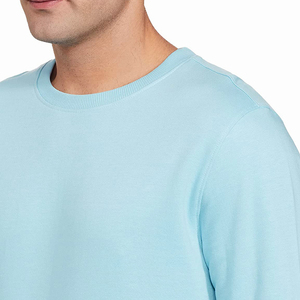 Sudaderas de Invierno Ecológicas de Algodón y Felpa para Uso Diario en Color Azul con Logotipo Personalizado Serigrafiado en el Cuello Redondo y Talla Personalizada - Product Image 6