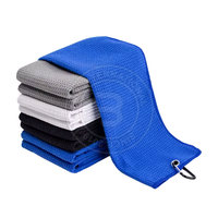 Serviette de golf gaufrée pour une gestion avancée de l'humidité, pour garder les mains sèches et les grips adhérents pendant les tours
