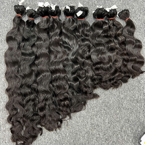 Extensions de cheveux vierges cambodgiens ondulés bruts, double trame machine, commande en gros, style vague naturelle - Product Image 4
