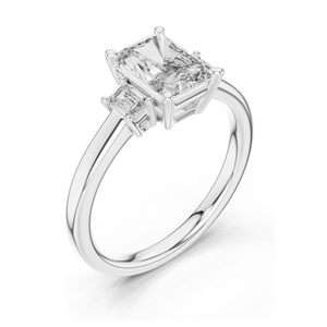 1.7ct Lab-Created Diamond Engagement <b>Ring</b> <b>Emerald</b> Cut VVSVS EF CVD Diamonds 18K, 14K, 10K Gold & 925 <b>Silver</b> Rose, - Product Image 5