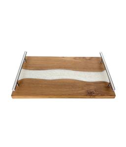 Plateau de service en résine et bois avec cadeau Plateau à parfum décoratif Plateau en résine et avec ustensiles de cuisine et restaurants - Product Image 1