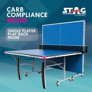 Stag Iconic <b>Active</b> 19 Professional <b>Table</b> Tennis <b>Table</b> Full-Size Modern Moveable MDF Design 25mm Foldable Surface - Product Image 3