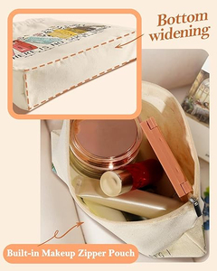 Sac fourre-tout en toile personnalisé pour femmes - Sac de shopping promotionnel durable et portable avec impression et broderie de logo personnalisé - Product Image 3