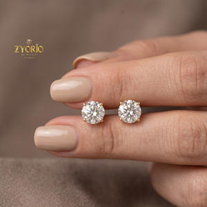 Zyorio Jewels, Joyería Fina de Oro de 14K, Certificado IGI, Diamante Cultivado en Laboratorio de 1CT D VVS2, Pendientes de Lujo Unisex, Venta al Por Mayor - Product Image 2