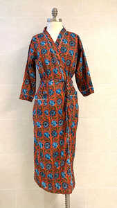 Hot Selling Latest Models Comfortable Soft Plus Size Women's Floor-Length 100% Cotton V-neck Long Sleeve Beach Kimono for - Product Image 2