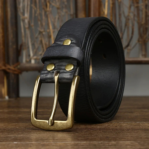 Ceinture en cuir de qualité supérieure pour hommes en cuir véritable boucle ardillon ceintures en cuir fantaisie de haute qualité - Product Image 2