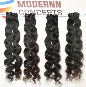 Extensiones humanas indias alineadas con cutícula virgen marrón natural Paquetes Bodywave sin procesar Suministro de proveedor Remy de onda profunda suelta - Product Image 1