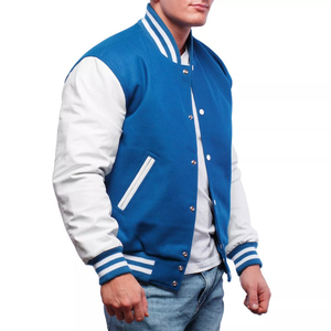 เสื้อแจ็กเก็ตเบสบอลผ้าแคนวาสแขนยาวผ้ากำมะหยี่ปักลายตามสั่งสำหรับผู้ชาย - Product Image 5