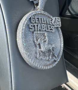 Bijoux de bus 3D brillants personnalisés pour hommes, testeur de diamants de passage de Moissanite VVS, pendentif boule 3D plaqué glacé - Product Image 2