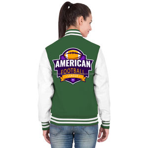 Veste universitaire en coton respirant matelassé doux et confortable Streetwear à la mode pour femmes avec broderie et finition teinte - Product Image 4