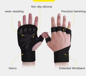 Venta al por mayor medio dedo Spandex gimnasio Fitness guantes mejor calidad con logotipo personalizado para ciclismo deportes al aire libre nuevo estilo empuñaduras - Product Image 3
