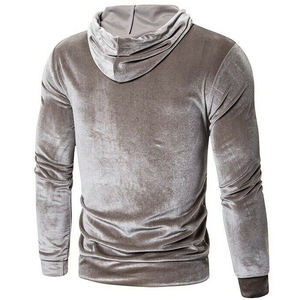 Sweat à capuche en velours pour hommes pull à manches longues doux chaud hiver sweat à capuche décontracté Streetwear sweats à capuche avec cordon hommes - Product Image 4