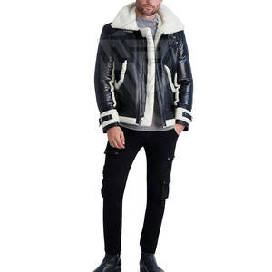 2025 hiver col montant veste en cuir de mouton pour hommes usine directe grande taille avec Logo avant approvisionnement direct - Product Image 1