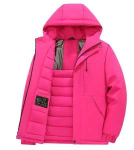 Chaqueta Casual Nueva con Capucha, Acolchada, Cortavientos, con Cierre Frontal, Logotipo, Cuello Alto, de Piel de Pescado, Softshell - Product Image 1