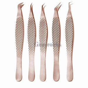 Juego de pinzas de extensión de pestañas al por mayor, instrumentos de belleza de acero inoxidable, pinzas para pestañas - Product Image 1
