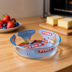 Plat à four en verre borosilicate Pyrex 26x6cm, moule à gâteau transparent, modèle 828B000 8046 - Product Image 3