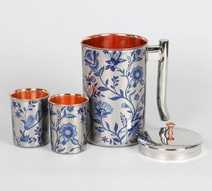 Wholesale Best Price Copper Water Jug with Eco-Friendly Glasses Customized Printed Restaurant Hotel Drinking Use Metal Material - Product Image 4