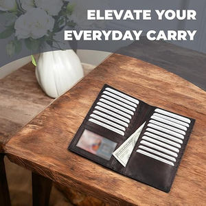 ราคาขายส่ง กระเป๋าสตางค์ผู้ชายน้ำหนักเบา คุณภาพสูง หนังแท้ ทรงยาว ออกแบบโลโก้ได้ตามต้องการ แฟชั่นทันสมัย บริการ OEM - Product Image 2