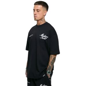 Time Flies T-shirt surdimensionné noir 300 GSM coton mi-poids Jersey coupe décontractée Boxy épaule tombante col côtelé luxe Streetwear - Product Image 1