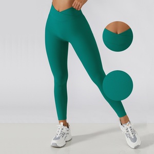 Pantalons de yoga pour femmes, taille haute, élastique, uni, de haute qualité, extensible dans les quatre sens, respirant, vêtements de fitness - Product Image 2