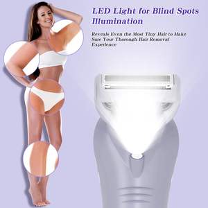Rasoir et épilateur électrique 3-en-1 pour femme, tondeuse bikini, étanche IPX7, chargement USB avec écran LED, double lame - Product Image 4