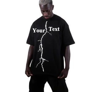 Camiseta extragrande personalizable de algodón 100% para hombre, peso pesado con logotipo personalizado DTG impreso, directo del fabricante - Product Image 1