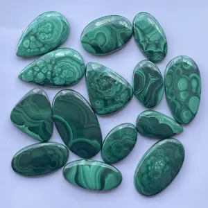 10mm 20mm 30mm Natural Green Malachite Smooth Free Size Loose Cabochon Gemstone Wholesale Supplier Factory Online Closeout Deals