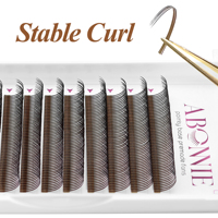 Abonnie Extensions de cils 5D en forme de fleur, éventails volumineux et préfabriqués