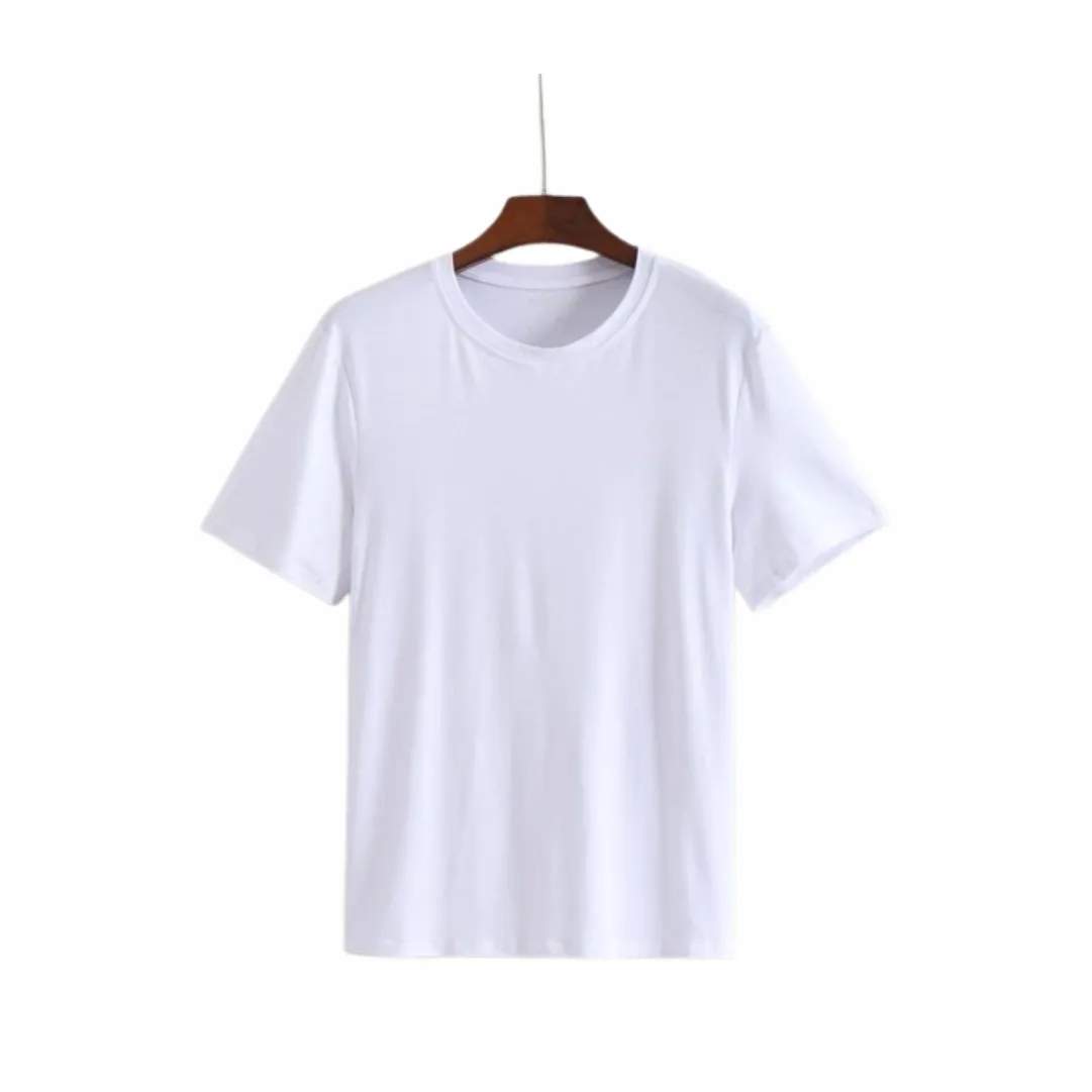 Low Price Men Casual Sport White T-shirt Unisex Custom Design Sublimation 100% Polyester Solid Color Men White Tee
