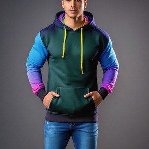 Venta al por mayor de alta calidad ecológica Unisex Sudadera con capucha Lisa personalizable su marca patrón de impresión de gran tamaño proveedores a granel - Product Image 4