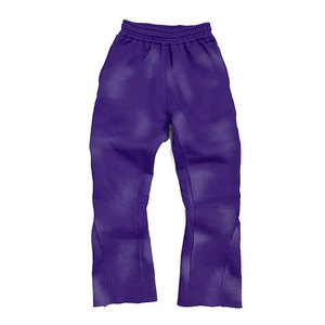 Pantalones de chándal acampanados lavados Pantalones de chándal de algodón pesado, ajuste de gran tamaño OEM Fábrica al por mayor. - Product Image 4