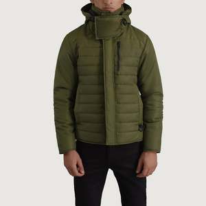 Veste matelassée à capuche de style décontracté Malcolm Green avec fonction imperméable - Product Image 6