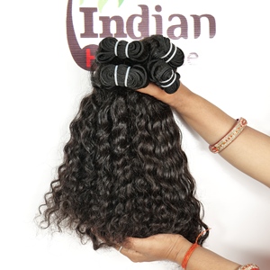 Extensions de cheveux humains indiens 100% naturels, bouclés, aspect naturel, vierges, double trame, vente en gros à prix réduit, par Export - Product Image 5
