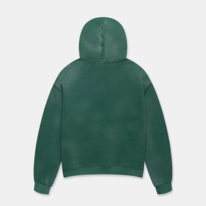 Sudadera con capucha de alta calidad, desgastada y con efecto descolorido por el sol, de peso pesado y corte holgado, con lavado ácido, para hombre y niño, 2026 - Product Image 2