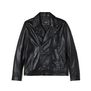 Chaqueta de Cuero Casual de Primera Calidad para Hombre, Otoño, con Logotipo Personalizado, Gamuza, Tejido de Punto OEM, Diseño Simple, Tinte Liso - Product Image 1