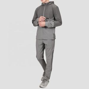 Chándal de dos piezas personalizado para hombre, cortavientos, pantalones apilados con cremallera, lona ligera, estilo informal - Product Image 5