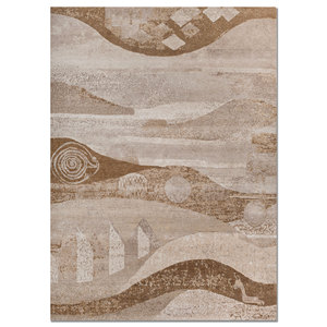 Alfombras de Lana y Seda de Bambú Tejidas a Mano con Patrón Abstracto de Susurros del Desierto para Decoración de Salas de Estar Juveniles AKWB-9070 - Product Image 1