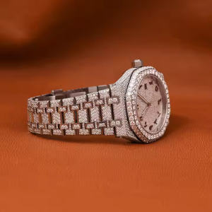 นาฬิกาเพชรเม็ดกลมสีขาวแบบออกแบบเฉพาะสำหรับผู้ชายนาฬิกาอาหรับมีเพชรสีขาวแบบคลาสสิก - Product Image 2