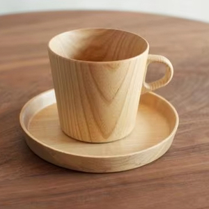EXTENDED Natural Wood <b>Tea</b> <b>Cup</b> Wooden for Wine Coffee Water Hot Cold Drinks Drinking Mug, Japanese Style Wood <b>Tea</b> - Product Image 1